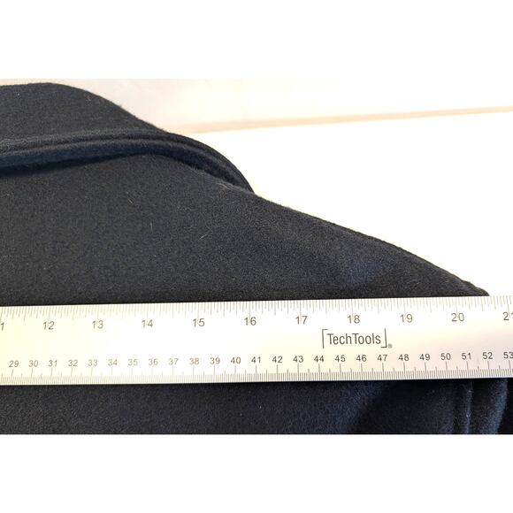 Vtg Spiewak Black Peacoat Mens 46 Wool Naval Double Breasted Golden Fleece Coat - Picture 7 of 12